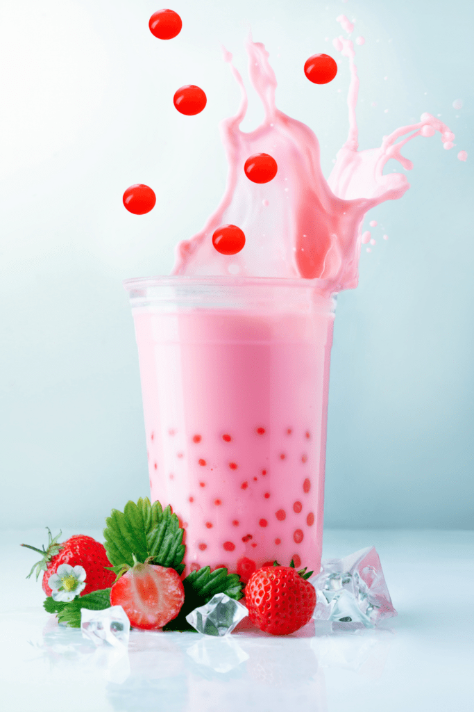 Strawberry popping boba